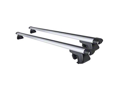 54-Inch Aluminum Roof Rack Cross Bars with Adjustable Clamps; Silver (Universal; Some Adaptation May Be Required)