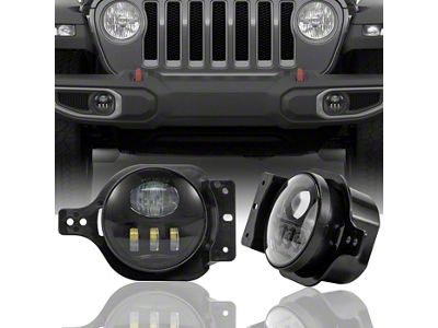 5D LED Fog Lights; Black (18-26 Jeep Wrangler JL)