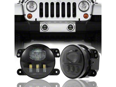 5D Lens LED Fog Lights; Black (97-18 Jeep Wrangler TJ & JK)