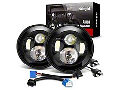 7-Inch LED Headlights; Black Housing; Clear Lens (97-18 Jeep Wrangler TJ & JK)