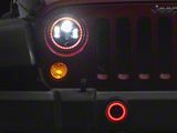 7-Inch RGB LED Headlights with 4-Inch Fog Lights; Black Housing; Clear Lens (76-86 Jeep CJ7; 97-18 Jeep Wrangler TJ & JK)