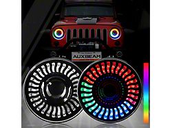7-Inch RGB LED Headlights; Black Housing; Clear Lens (76-86 Jeep CJ7; 97-18 Jeep Wrangler TJ & JK)