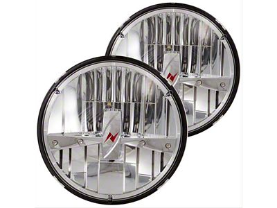 7-Inch Round LED Headlights; Chrome Housing; Black Lens (66-86 Jeep CJ5 & CJ7; 97-18 Jeep Wrangler TJ & JK)