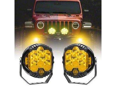 7-Inch Round LED Lights; Amber; Spot Beam (Universal; Some Adaptation May Be Required)