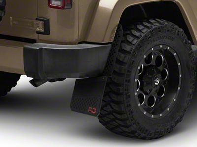 REK-mesh Universal Offset Standard 12-Inch Wide Mud Flaps with Red Logo; Front or Rear (Universal; Some Adaptation May Be Required)