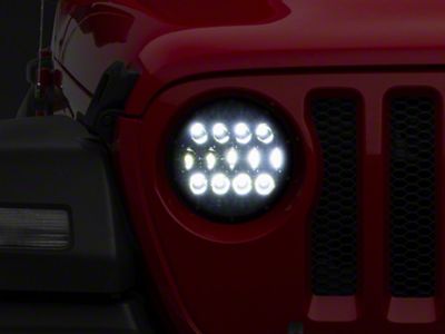 Quake LED Tempest 9-Inch RGB Headlights; Black Housing; Clear Lens (18-25 Jeep Wrangler JL)