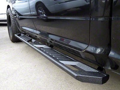 A-Style Running Boards; Black (07-18 Jeep Wrangler JK 4-Door)