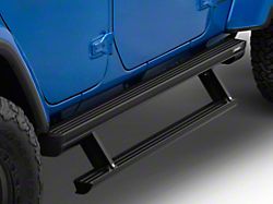 ActionTrac Powered Running Boards; Carbide Black (18-25 Jeep Wrangler JL 4-Door)