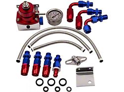 Adjustable Fuel Pressure Regulator Kit; -6AN; 0-100 PSI; Blue/Red (Universal; Some Adaptation May Be Required)