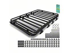 Aluminum Alloy Roof Rack with All Side Rail; 78-Inch x 55-Inch; Black (18-23 Jeep Wrangler JL 4-Door w/ Side Rails)