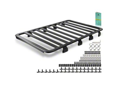 Aluminum Alloy Roof Rack Platform; 78-Inch x 55-Inch; Black (18-23 Jeep Wrangler JL 4-Door w/ Side Rails)