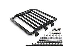 Aluminum Alloy Roof Rack with Side Rail; 62-Inch x 55-Inch; Black (18-23 Jeep Wrangler JL 4-Door w/ Side Rails)