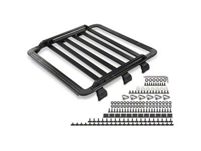 Aluminum Alloy Roof Rack with Side Rail; 62-Inch x 55-Inch; Black (18-23 Jeep Wrangler JL 4-Door w/ Side Rails)