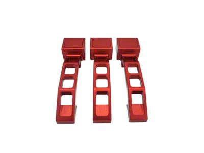 Royal Hooks Aluminum Door Handles; Red (07-18 Jeep Wrangler JK 2-Door)