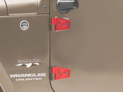 Royal Hooks Aluminum Door Hinges; Red (07-18 Jeep Wrangler JK)