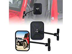 Aluminum Doorless Side Mirrors; Black (07-18 Jeep Wrangler JK)