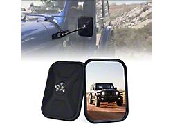 Aluminum Doorless Side Mirrors; Black (18-26 Jeep Wrangler JL, Excluding 4xe)