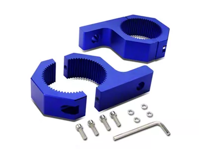 Aluminum Fog Light Brackets; Blue (Universal; Some Adaptation May Be Required)