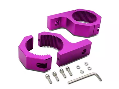 Aluminum Fog Light Brackets; Purple (Universal; Some Adaptation May Be Required)