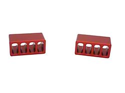 Royal Hooks Aluminum Hood Bumps; Red (97-18 Jeep Wrangler TJ & JK)
