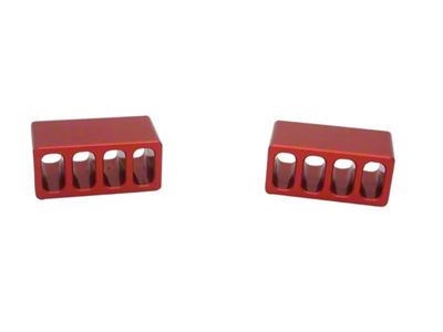 Royal Hooks Aluminum Hood Bumps; Red (97-18 Jeep Wrangler TJ & JK)