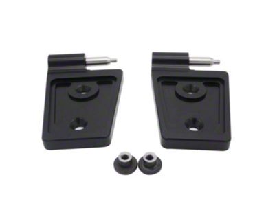 Royal Hooks Aluminum Hood Hinges; Black (07-18 Jeep Wrangler JK)