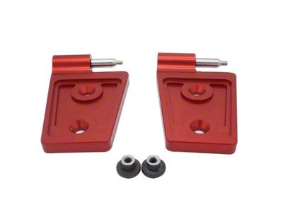 Royal Hooks Aluminum Hood Hinges; Red (07-18 Jeep Wrangler JK)
