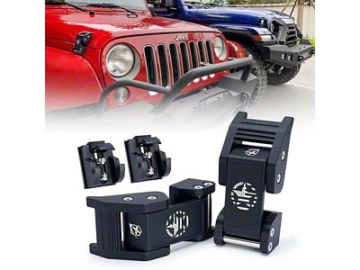 Aluminum Hood Latches; Star (07-25 Jeep Wrangler JK & JL)