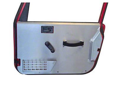 Aluminum Interior Door Panels with Molle Pocket; Black Diamond Tread (97-06 Jeep Wrangler TJ w/ Full Doors)