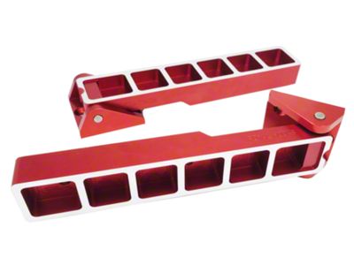 Royal Hooks Aluminum Tailgate Hinges; Red Milled (07-18 Jeep Wrangler JK)