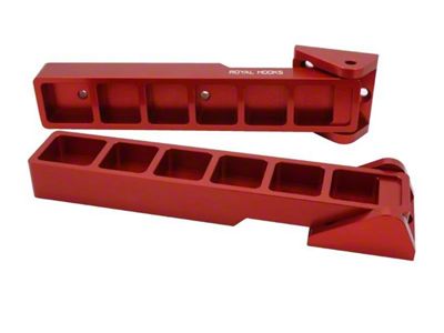 Royal Hooks Aluminum Tailgate Hinges; Red (07-18 Jeep Wrangler JK)