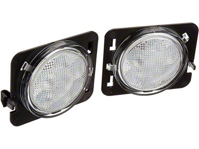 Amber LED Round Front Fender Light; Clear (07-18 Jeep Wrangler JK)