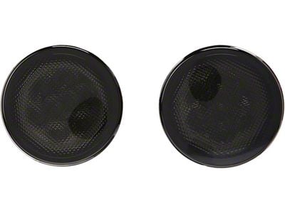 Amber LED Round Front Turn Signal Fender Lights; Smoked (07-18 Jeep Wrangler JK)