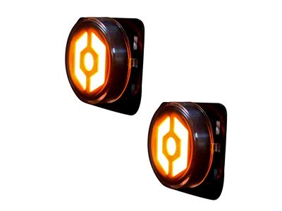 Amber OLED Front Fender Side Marker Lights; Clear (07-18 Jeep Wrangler JK)