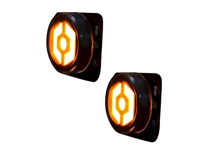 Amber OLED Front Fender Side Marker Lights; Smoked (07-18 Jeep Wrangler JK)