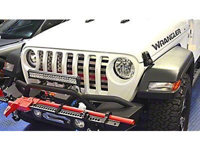 American Flag Grille Insert; Thin Red Line (18-25 Jeep Wrangler JL)