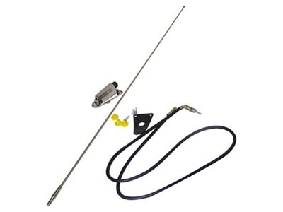 Antenna Kit; Chrome (76-95 Jeep CJ5, CJ7 & Wrangler YJ)