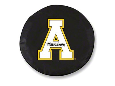 Appalachian State Spare Tire Cover with Camera Port; Black (18-25 Jeep Wrangler JL)