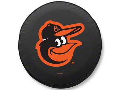 Baltimore Orioles Spare Tire Cover with Camera Port; Black (18-25 Jeep Wrangler JL)
