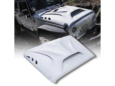 Beast Series Hood with Scoop; Unpainted (07-18 Jeep Wrangler JK)