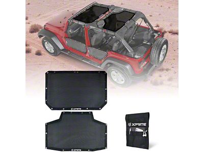 Bikini Mesh Sunshade Top; Black (07-18 Jeep Wrangler JK 4-Door)