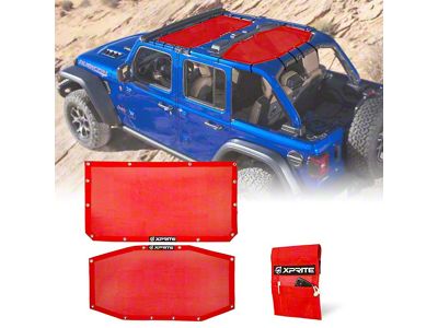Bikini Mesh Sunshade Top; Red (18-25 Jeep Wrangler JL 4-Door)
