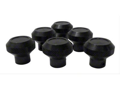Billet Aluminum Dash Control Knobs; Black (76-86 Jeep CJ5 & CJ7)