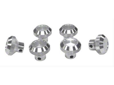 Billet Aluminum Dash Control Knobs; Polished (76-86 Jeep CJ5 & CJ7)