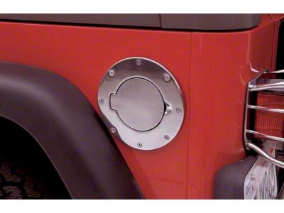 Billet Style Non-Locking Fuel Door; Chrome (07-18 Jeep Wrangler JK)
