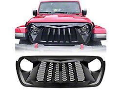 Bird of Prey Mesh Grille; Matte Black (18-26 Jeep Wrangler JL)