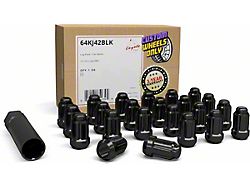 Black 6-Spline Lug Nut Kit; 1/2-Inch x 20; Set of 23 (76-18 Jeep CJ7, Wrangler YJ, TJ & JK)