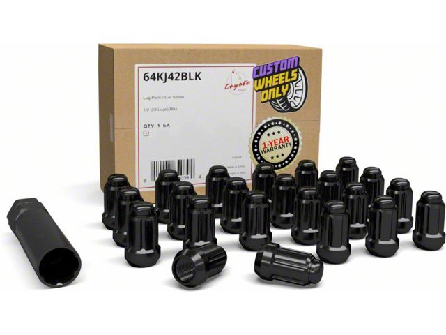 23 Chrome Lug Nuts For Jeep Wrangler TJ YJ JK CJ5 CJ7 – 1/2-20 Thread, Bulge Acorn Style
