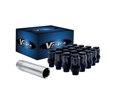 Black Acorn Spline ET Lug Nuts; M14x1.5; Set of 20 (18-25 Jeep Wrangler JL)