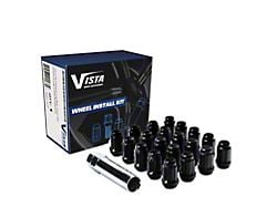 Black Acorn Spline Lug Nuts; M14x1.5; Set of 24 (18-25 Jeep Wrangler JL)